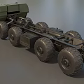 Green Utility Vehicle Featuring Heavy Duty Wheels And Robust Open Cargo Frame 3d model