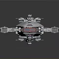 Futuristic 3D Spaceship Model With Detailed Structure And Multiple Modules 3d model