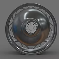 Silver Metallic Car Tire Wheel With Spoke Design And Shiny Surface