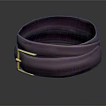 Elegant Purple Fabric Belt With Shiny Gold Buckle On Dark Surface