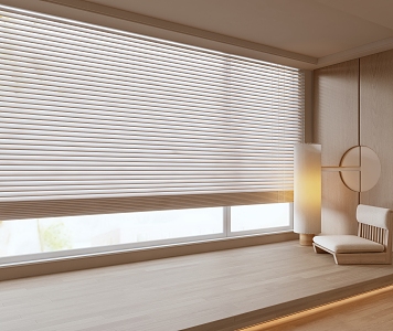 Japanese venetian blinds tatami floor lamp 3d model