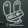 Decorative Neon Lamp Set with Cartoon Design Hello Text and Smiley Face for Indoor Decor