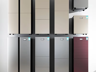Modern Design Refrigerators and Freezers with Multiple Color Options and Styles 3d model