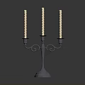 Elegant Three Candle Candelabra With Metal Base For Home Living Decor