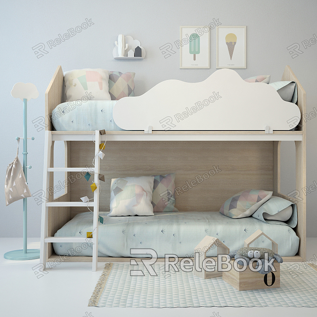 Modern Bed-and-out Children Bed-and-out model