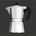 White Moka Pot With Black Handle Modern Design For Kitchen Household Use