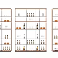 Modern Wine Cabinet With Glass Doors And Multiple Shelves For Wine Bottles And Glasses