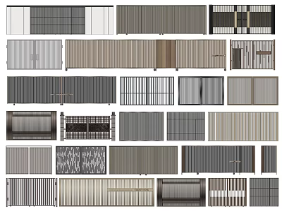 Modern gate fire-fighting normally closed door metal iron grille gate iron gate iron gate child door residential district car door 3d model