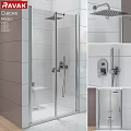Sleek Modern Shower Sauna Design Featuring Glass Enclosure Shower Head Control Knobs And Tiled Walls 3d model