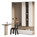 Modern Light Wood Bookcase With Open Shelves Desk Lamp And Black Chair
