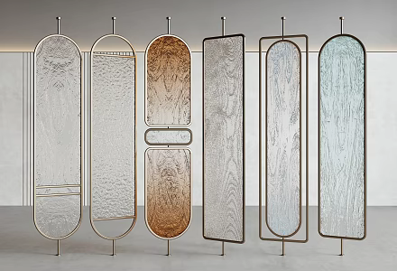 Modern Screen Partition Glass Screen Partition Glass Screen Glass Partition 3d model