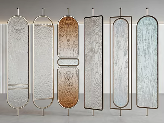 Modern Screen Partition Glass Screen Partition Glass Screen Glass Partition 3d model