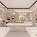 Modern OYEA Optical Store Interior With Eyewear Displays White Counters And Bright Lighting 3d model