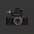 Vintage Cropmr Electronic Camera With Retro Design Classic Lens And Metal Body