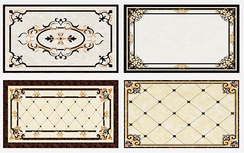 European-style ceramic tile classical floor mosaic 3d model