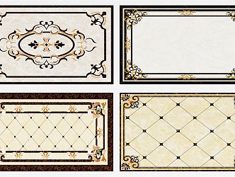 European-style ceramic tile classical floor mosaic 3d model