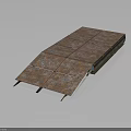 Floating Platform Water Transport Vehicle With Rustic Metal Square Panel Surface Design 3d model
