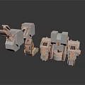 Silver Mechanical Robot Models With Intricate Structural Components And Design