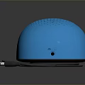 Blue Dome Shaped Computer Speaker With Perforated Design And Audio Cable