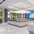 Modern Luxury Real Estate Sales Office With Property Sand Table And Elegant Reception Area