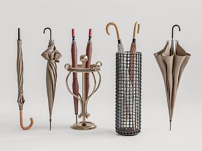 Modern Umbrella Rack Umbrella 3d model