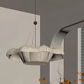 Modern Petal Shaped Pendant Light in Elegant Interior with Arch Wall and Blinds