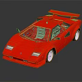 Red Classic Sports Car With Sleek Body Rear Spoiler And Reflective Surface
