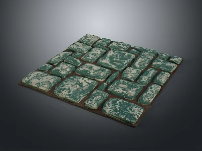 Decorative Green And White Tiles In Square Arrangement For Floor Decoration 3d model