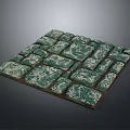Decorative Green And White Tiles In Square Arrangement For Floor Decoration