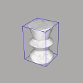 Modern Concrete Three Tier Round Side Table with Stacked Design
