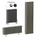Modern Column Radiators In Black Silver Metal Design For Home Heating Solutions
