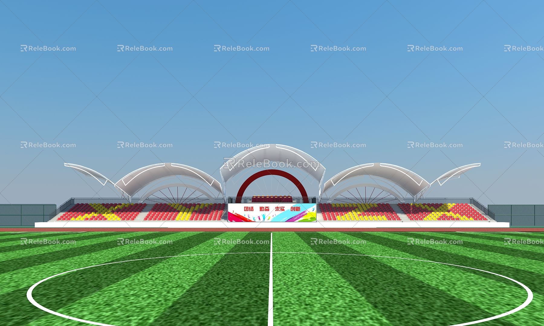 football stadium stands 3d model