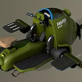 Green Fighter Attack Military Style Vehicle Design With Seat Wheels And Weapon