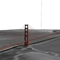 Golden Gate Bridge With Red Towers And Suspension Cables Over Scenic Landscape