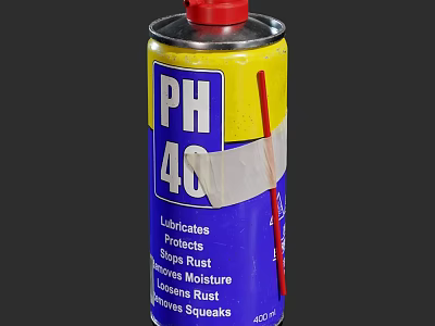PH 40 Industrial Lubricant Spray Can With Red Nozzle For Lubricating Protecting And Rust Prevention 3d model