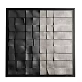 Modern 3D Square Textured Gray Black Abstract Decorative Wall Art Decor 3d model