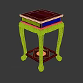 Chinese Style Mahogany Flower Stand with Square Top and Intricate Carved Legs