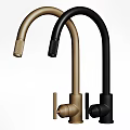 Modern Kitchen Faucets in Gold Silver and Black Finishes with Sleek Design