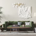 Nordic Sofa Coffee Table Combination 3d model