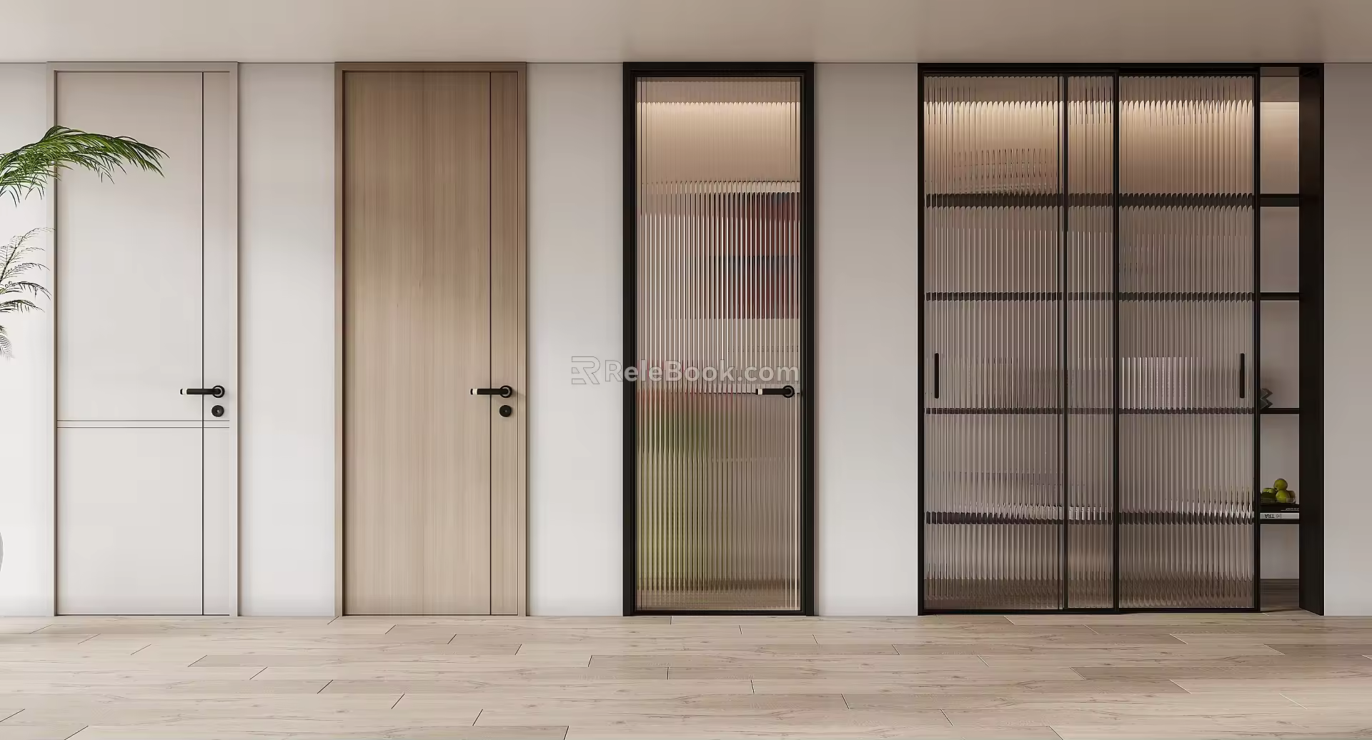 Modern swing door single door 3d model