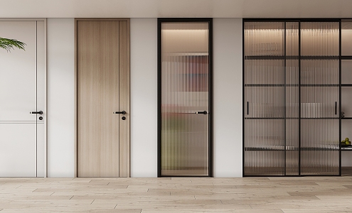 Modern swing door single door 3d model