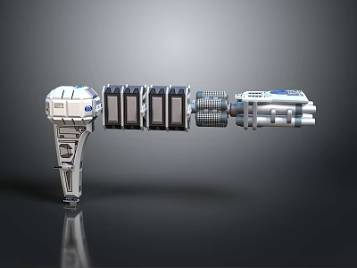 Mechanical Robot Arm With Segmented Design And Technical Components 3d model