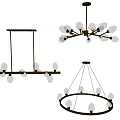 Modern Chandeliers with Various Designs Metal Frames and Glass Elements for Home Decor 3d model