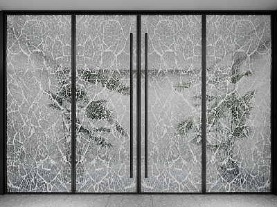 Modern Art Glass Door 3d model