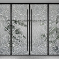 Modern Art Glass Door 3d model