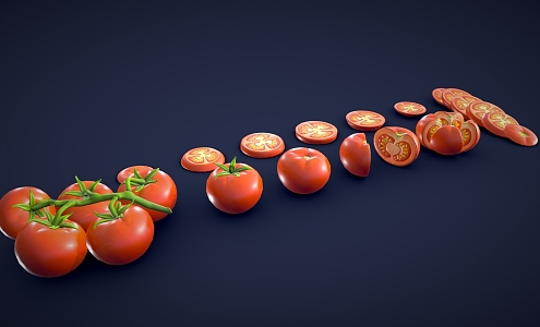 stylized tomato cartoon tomato cartoon tomato cartoon vegetable stylized vegetable 3d model