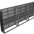 Black Metal Grid Design Multi Tier Open Structure Retail Display Shelf 3d model