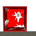 Red Cube Room With Melting Ice Cream Pops And White Splashes Photo Spot