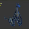 Mythical Horned Dragon Game Movie Character With Long Neck Outstretched Wings And Scaled Body