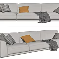 Modern three-seat sofa multiplayer sofa 3d model